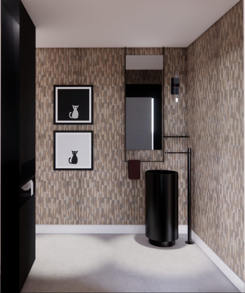 Modern Tranquility, Miami: powder room design